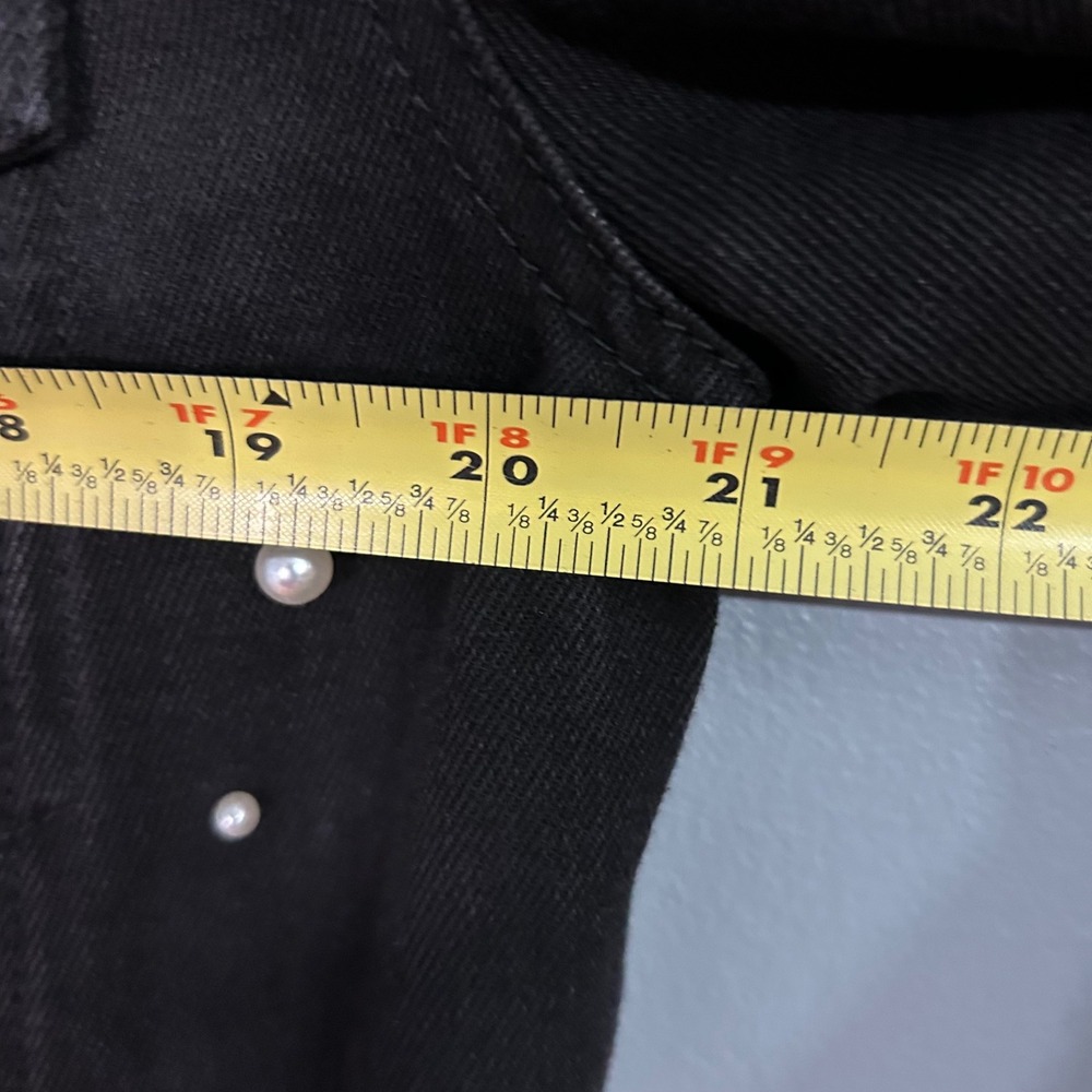 TGLA Black Pearl Studded Denim Jacket Womens Medium Embellished Trucker - Picture 6 of 10